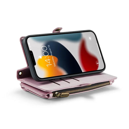 CASEME C36 Series For iPhone 13 Pro Max Case Leather Crossbody Phone Bag Cover 10 Card Holder