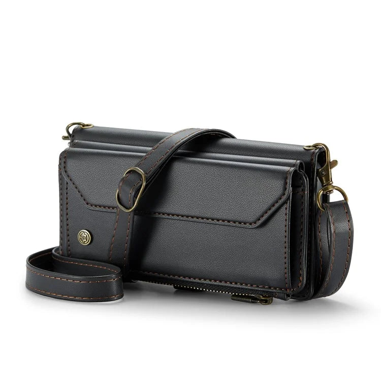 CASEME C36 Series For iPhone 14 Case Leather RFID Blocking Phone Cover Crossbody Shoulder Bag