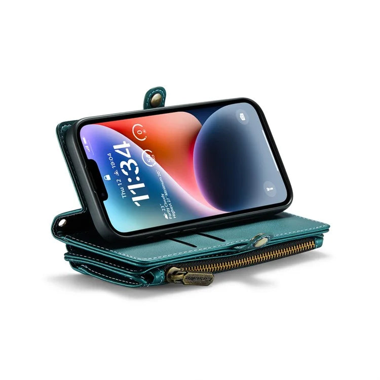 CASEME C36 Series For iPhone 14 Case Leather RFID Blocking Phone Cover Crossbody Shoulder Bag