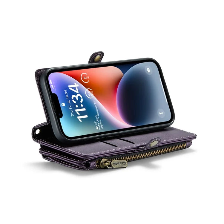 CASEME C36 Series For iPhone 14 Case Leather RFID Blocking Phone Cover Crossbody Shoulder Bag
