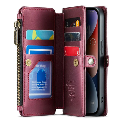 CASEME C36 Series For iPhone 14 Case Leather RFID Blocking Phone Cover Crossbody Shoulder Bag