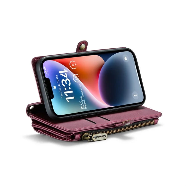 CASEME C36 Series For iPhone 14 Case Leather RFID Blocking Phone Cover Crossbody Shoulder Bag