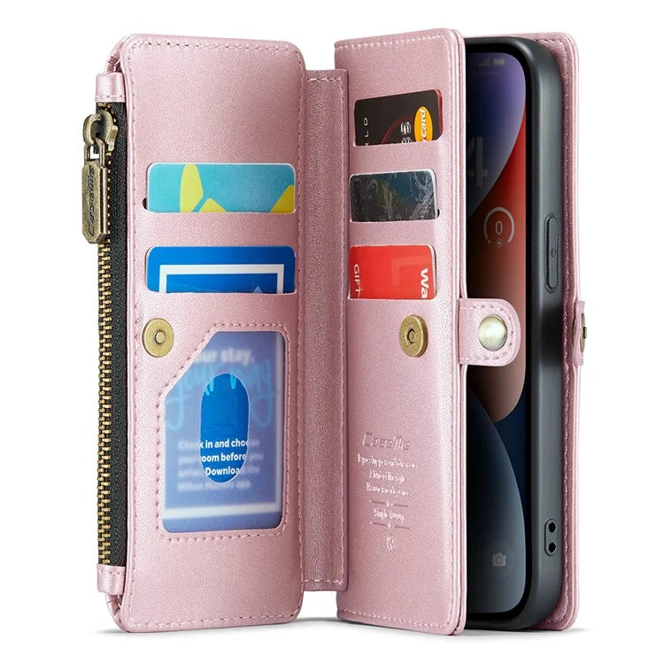 CASEME C36 Series For iPhone 14 Case Leather RFID Blocking Phone Cover Crossbody Shoulder Bag