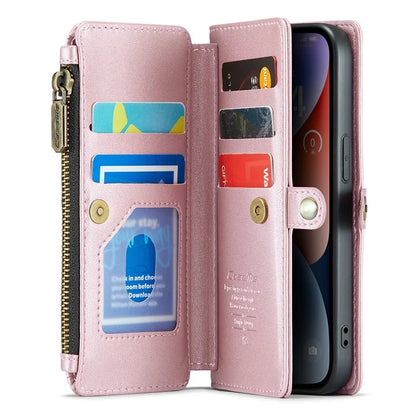 CASEME C36 Series For iPhone 14 Case Leather RFID Blocking Phone Cover Crossbody Shoulder Bag