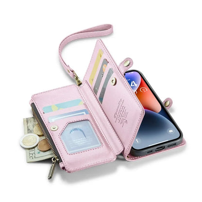 CASEME C36 Series For iPhone 14 Case Leather RFID Blocking Phone Cover Crossbody Shoulder Bag