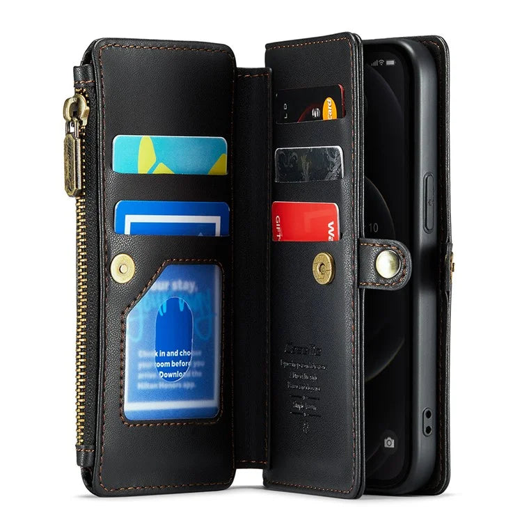 CASEME C36 Series For iPhone 12 Pro Max Case Leather Phone Cover 10 Card Holder RFID Blocking
