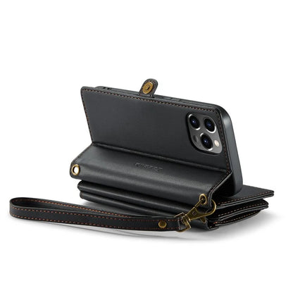 CASEME C36 Series For iPhone 12 Pro Max Case Leather Phone Cover 10 Card Holder RFID Blocking