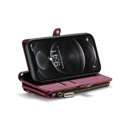 CASEME C36 Series For iPhone 12 Pro Max Case Leather Phone Cover 10 Card Holder RFID Blocking
