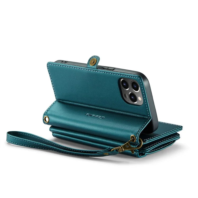 CASEME C36 Series For iPhone 12 Pro Max Case Leather Phone Cover 10 Card Holder RFID Blocking