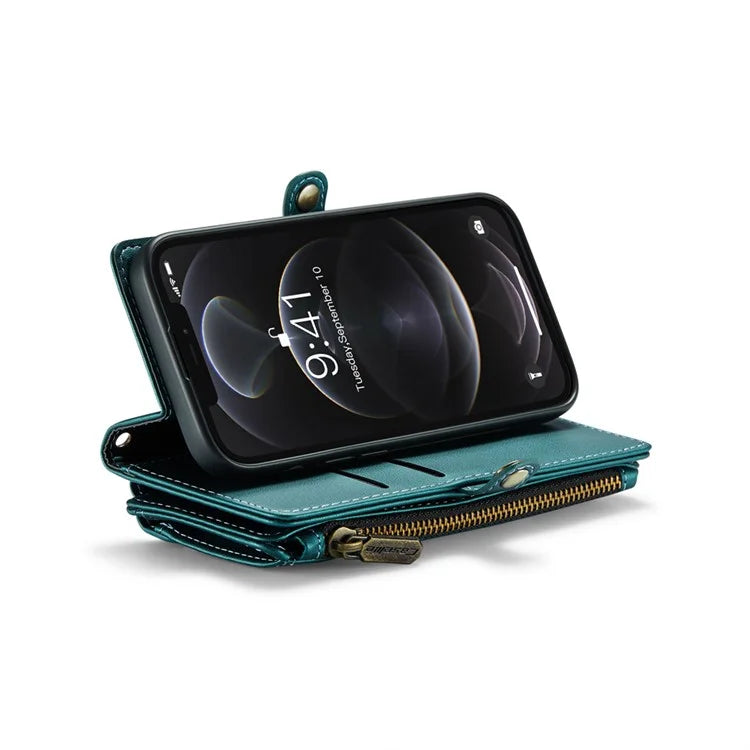 CASEME C36 Series For iPhone 12 Pro Max Case Leather Phone Cover 10 Card Holder RFID Blocking