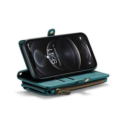 CASEME C36 Series For iPhone 12 Pro Max Case Leather Phone Cover 10 Card Holder RFID Blocking