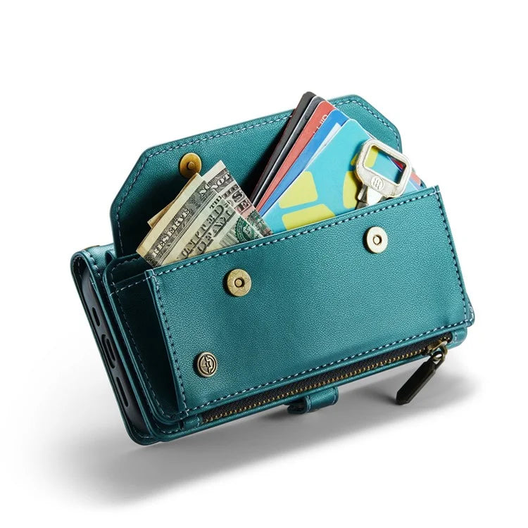 CASEME C36 Series For iPhone 12 Pro Max Case Leather Phone Cover 10 Card Holder RFID Blocking