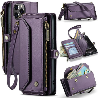CASEME C36 Series For iPhone 12 Pro Max Case Leather Phone Cover 10 Card Holder RFID Blocking
