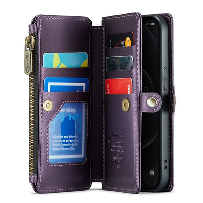 CASEME C36 Series For iPhone 12 Pro Max Case Leather Phone Cover 10 Card Holder RFID Blocking