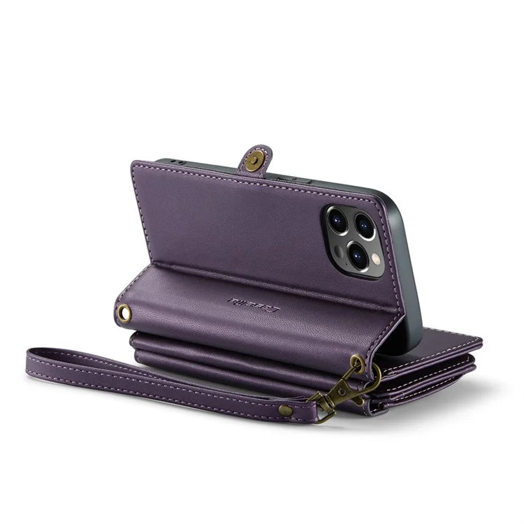 CASEME C36 Series For iPhone 12 Pro Max Case Leather Phone Cover 10 Card Holder RFID Blocking