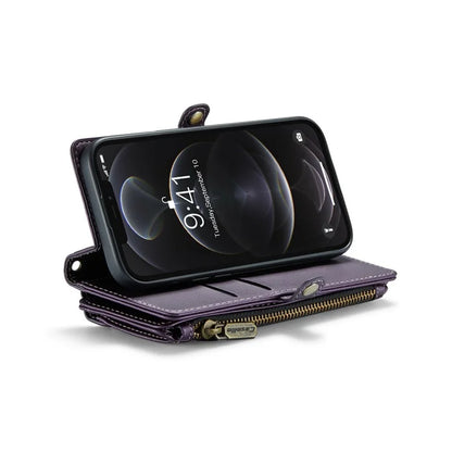 CASEME C36 Series For iPhone 12 Pro Max Case Leather Phone Cover 10 Card Holder RFID Blocking