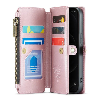 CASEME C36 Series For iPhone 12 Pro Max Case Leather Phone Cover 10 Card Holder RFID Blocking