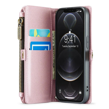 CASEME C36 Series For iPhone 12 Pro Max Case Leather Phone Cover 10 Card Holder RFID Blocking