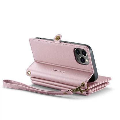 CASEME C36 Series For iPhone 12 Pro Max Case Leather Phone Cover 10 Card Holder RFID Blocking
