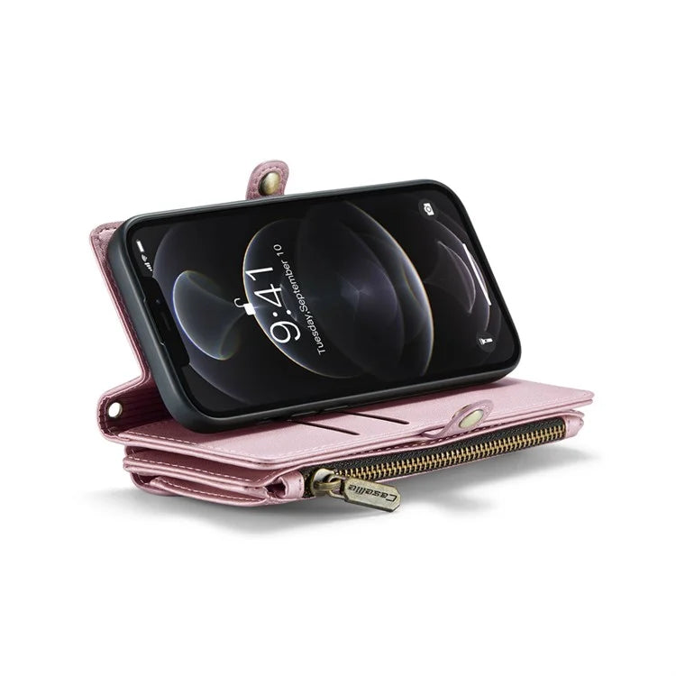 CASEME C36 Series For iPhone 12 Pro Max Case Leather Phone Cover 10 Card Holder RFID Blocking