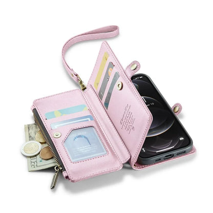 CASEME C36 Series For iPhone 12 Pro Max Case Leather Phone Cover 10 Card Holder RFID Blocking