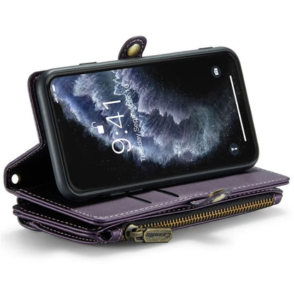 CASEME C36 Series For iPhone 11 Pro Case Zipper Purse PU Leather Crossbody Phone Cover