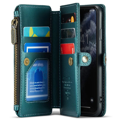 CASEME C36 Series For iPhone 11 Pro Case Zipper Purse PU Leather Crossbody Phone Cover