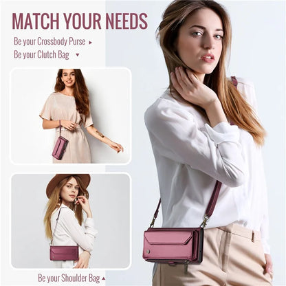CASEME C36 Series For iPhone 11 Pro Case Zipper Purse PU Leather Crossbody Phone Cover