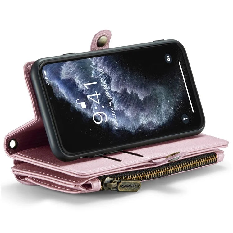 CASEME C36 Series For iPhone 11 Pro Case Zipper Purse PU Leather Crossbody Phone Cover