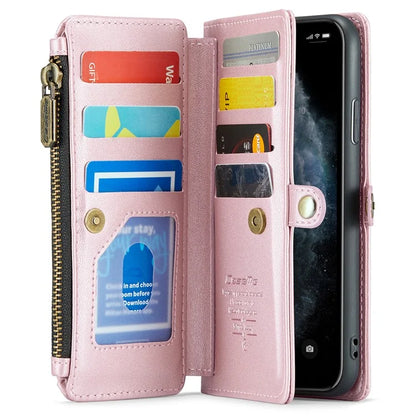 CASEME C36 Series For iPhone 11 Pro Max Crossbody Case RFID Blocking Leather Phone Cover Zipper Wallet