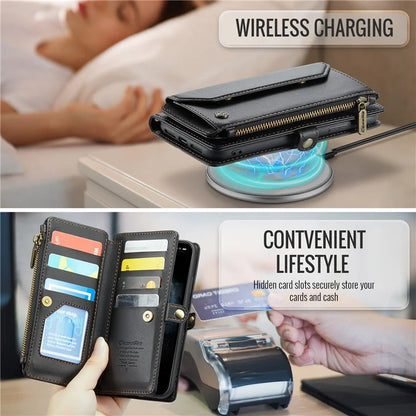 CASEME C36 Series For iPhone 11 Pro Max Crossbody Case RFID Blocking Leather Phone Cover Zipper Wallet