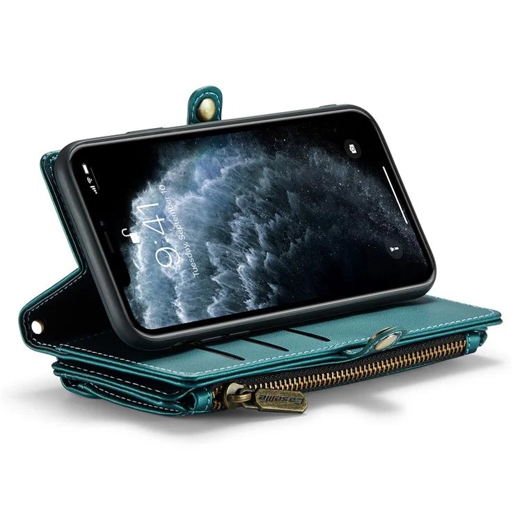 CASEME C36 Series For iPhone 11 Pro Max Crossbody Case RFID Blocking Leather Phone Cover Zipper Wallet