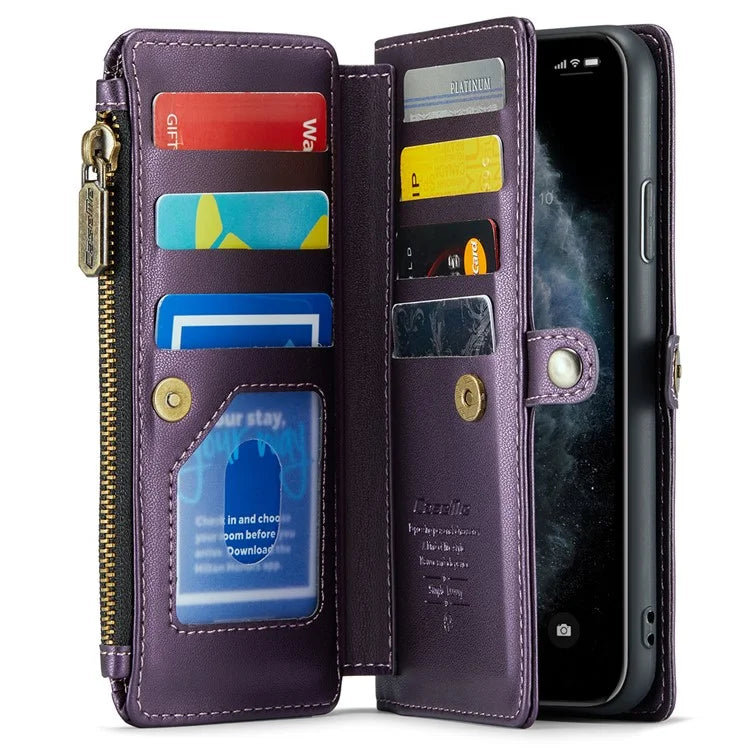 CASEME C36 Series For iPhone 11 Pro Max Crossbody Case RFID Blocking Leather Phone Cover Zipper Wallet