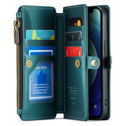 CASEME C36 Series For iPhone 12 mini Case Leather Zipper Wallet Purse Phone Cover RFID Blocking