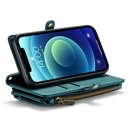 CASEME C36 Series For iPhone 12 mini Case Leather Zipper Wallet Purse Phone Cover RFID Blocking