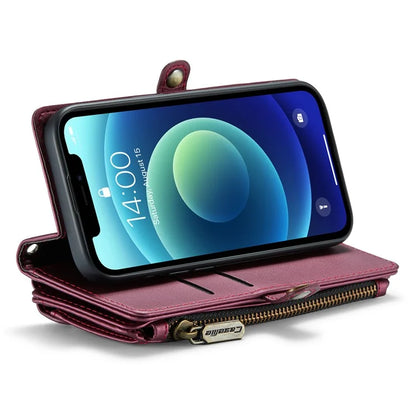 CASEME C36 Series For iPhone 12 mini Case Leather Zipper Wallet Purse Phone Cover RFID Blocking