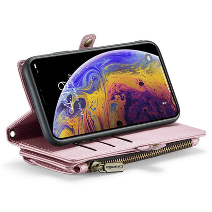 CASEME C36 Series For iPhone XS Max Case Zipper Pocket Folio PU Leather Phone Cover with 10 Card Slots
