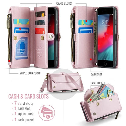 CASEME C36 Series For iPhone 6 / 6s / 7 / 8 / SE (2020) / SE (2022) Case Leather Handbag Phone Cover RFID Blocking