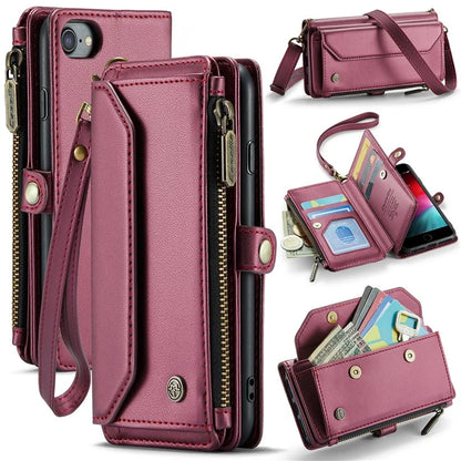 CASEME C36 Series For iPhone 6 / 6s / 7 / 8 / SE (2020) / SE (2022) Case Leather Handbag Phone Cover RFID Blocking