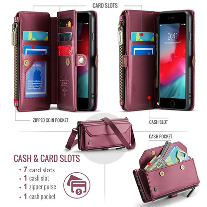 CASEME C36 Series For iPhone 6 / 6s / 7 / 8 / SE (2020) / SE (2022) Case Leather Handbag Phone Cover RFID Blocking