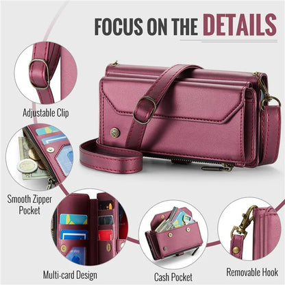 CASEME C36 Series For iPhone 6 / 6s / 7 / 8 / SE (2020) / SE (2022) Case Leather Handbag Phone Cover RFID Blocking