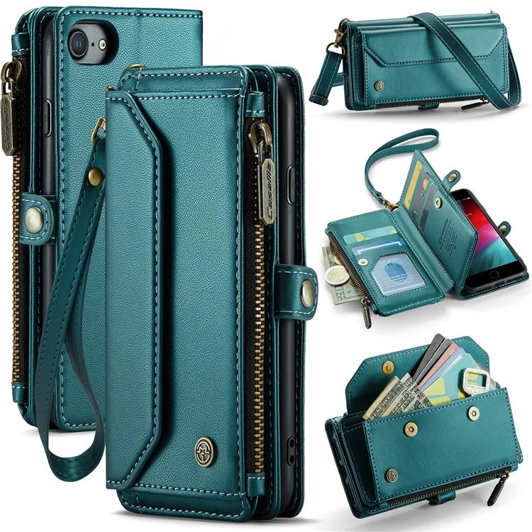 CASEME C36 Series For iPhone 6 / 6s / 7 / 8 / SE (2020) / SE (2022) Case Leather Handbag Phone Cover RFID Blocking