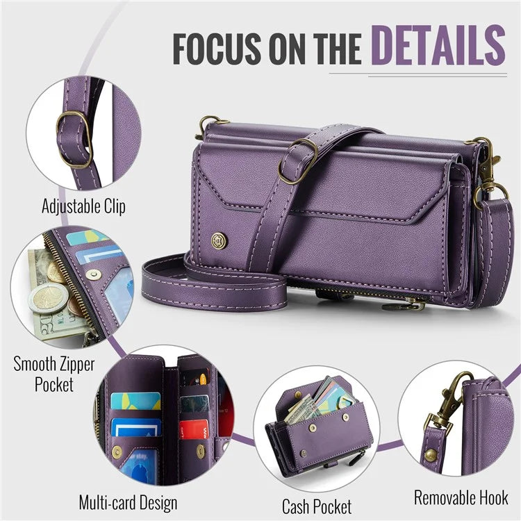 CASEME C36 Series For iPhone 6 / 6s / 7 / 8 / SE (2020) / SE (2022) Case Leather Handbag Phone Cover RFID Blocking