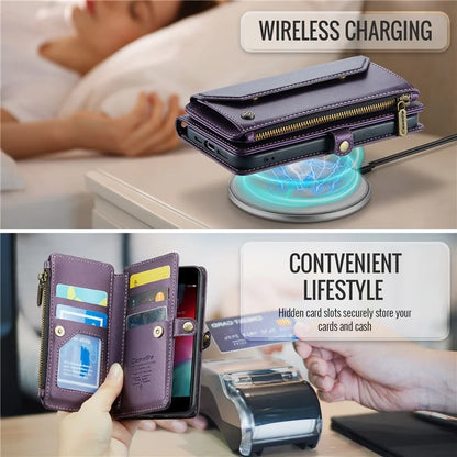 CASEME C36 Series For iPhone 6 / 6s / 7 / 8 / SE (2020) / SE (2022) Case Leather Handbag Phone Cover RFID Blocking