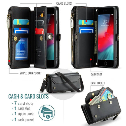 CASEME C36 Series For iPhone 6 / 6s / 7 / 8 / SE (2020) / SE (2022) Case Leather Handbag Phone Cover RFID Blocking