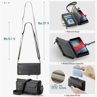 CASEME C36 Series For iPhone 6 / 6s / 7 / 8 / SE (2020) / SE (2022) Case Leather Handbag Phone Cover RFID Blocking