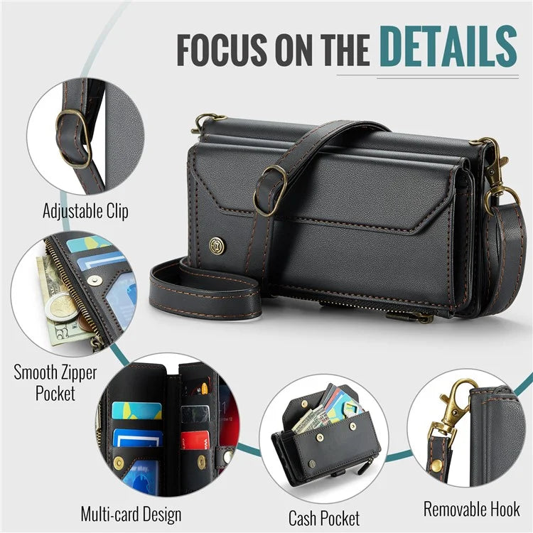 CASEME C36 Series For iPhone 6 / 6s / 7 / 8 / SE (2020) / SE (2022) Case Leather Handbag Phone Cover RFID Blocking