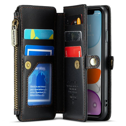 CASEME C36 Series For iPhone 11 Case Wallet Flip PU Leather Phone Cover with Wrist Strap / Shoulder Strap