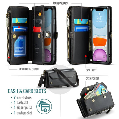 CASEME C36 Series For iPhone 11 Case Wallet Flip PU Leather Phone Cover with Wrist Strap / Shoulder Strap