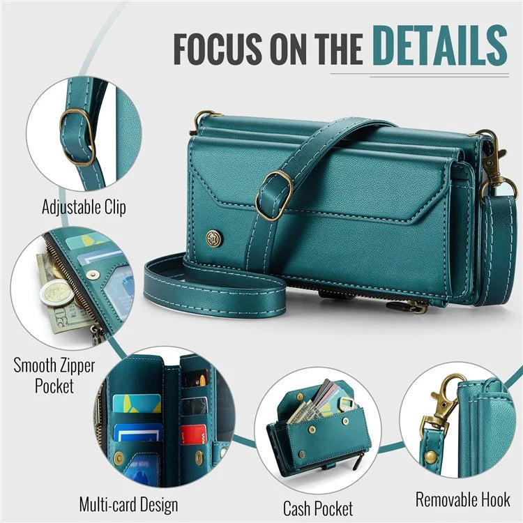 CASEME C36 Series For iPhone 11 Case Wallet Flip PU Leather Phone Cover with Wrist Strap / Shoulder Strap